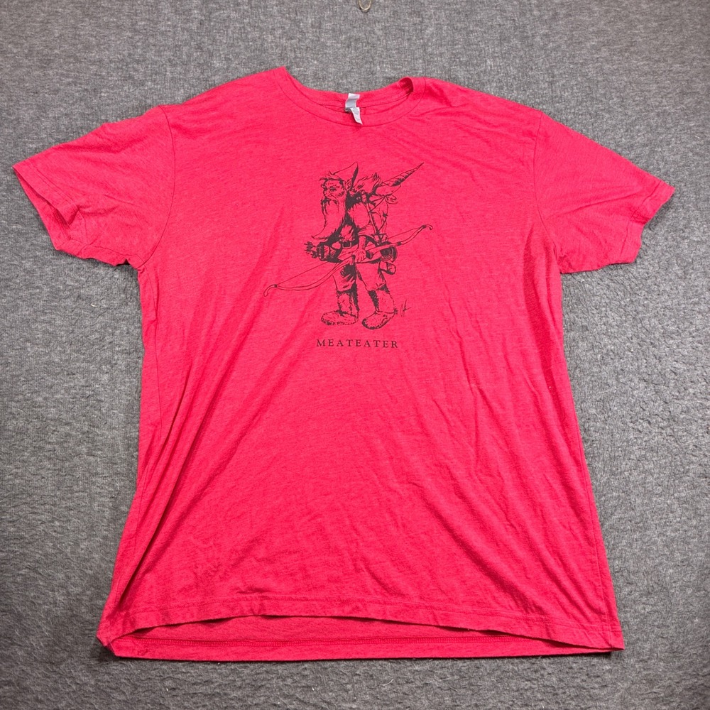 MeatEater T-Shirt Mens XL Red Gnome Archer Graphic Short Sleeve Hunting Unicorn